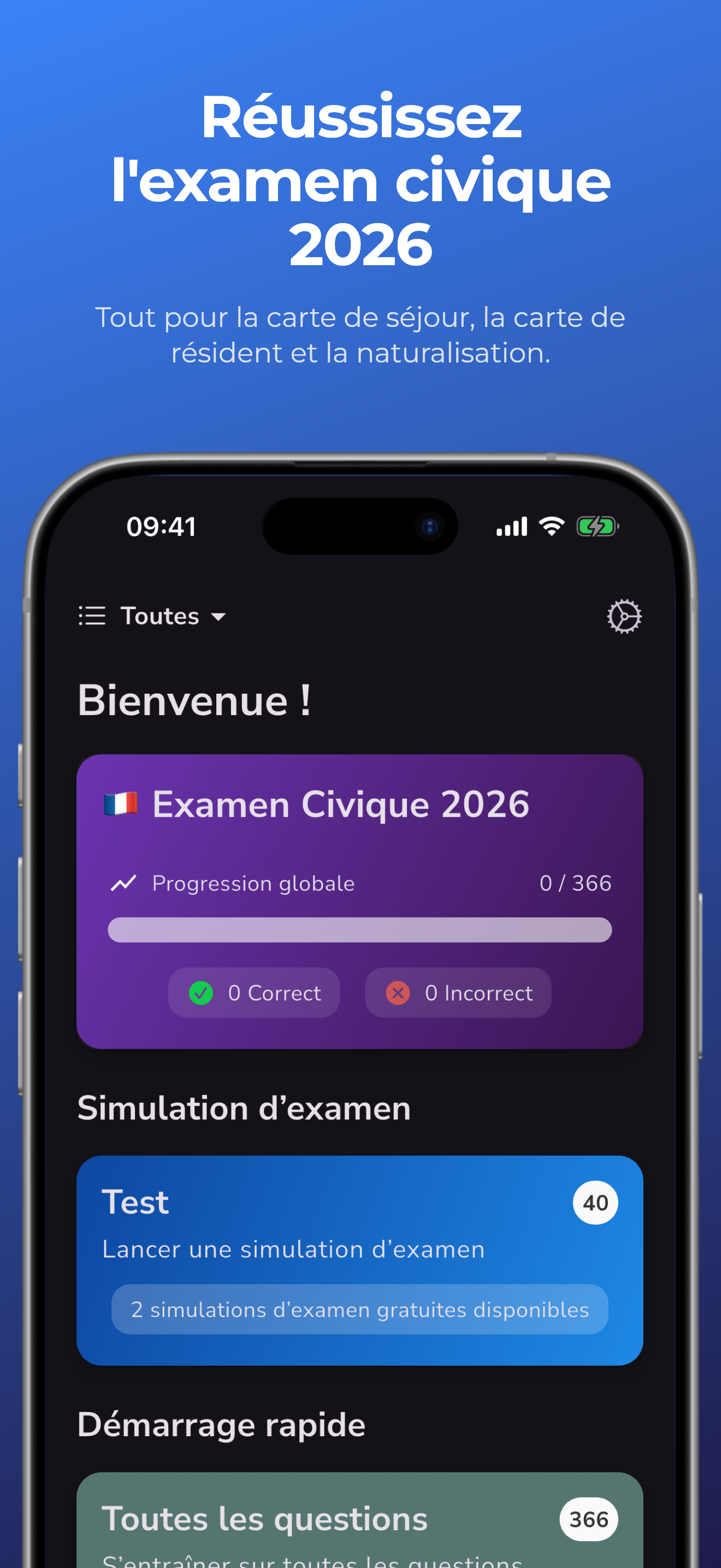 Examen Civique App Screenshot